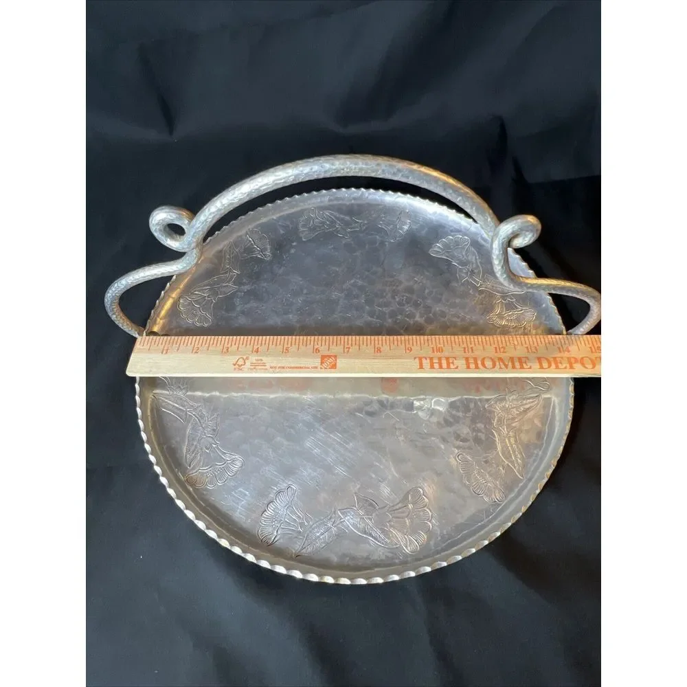Wrought Farberware Brooklyn NY Aluminum Tray with Hammered Handle‎